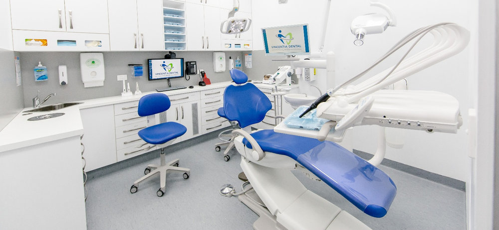 Blue treatment room at Vincentia Dental Care