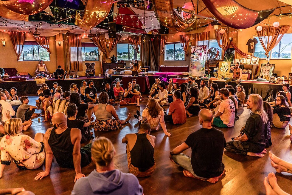 Opening circle for ecstatic dance at Seattle Ecstatica