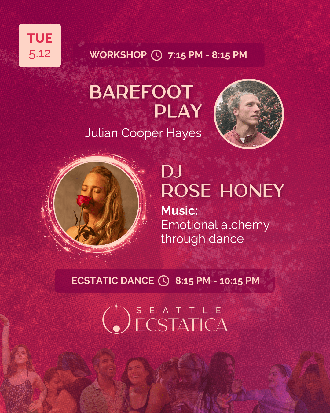 Workshop and ecstatic dance event at Seattle Ecstatica