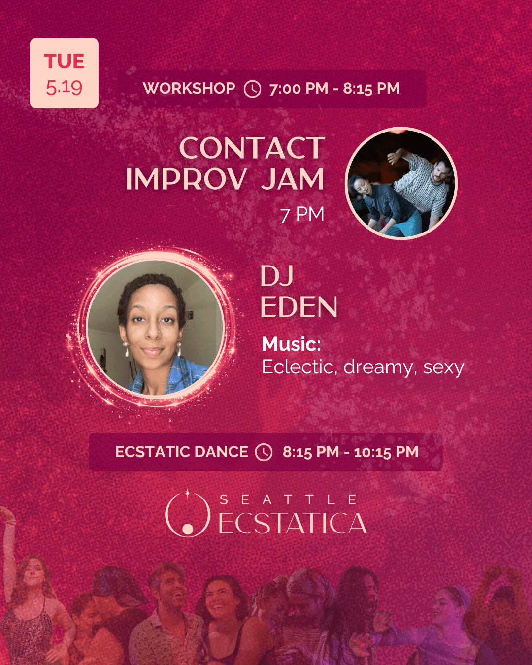 Workshop and ecstatic dance event at Seattle Ecstatica