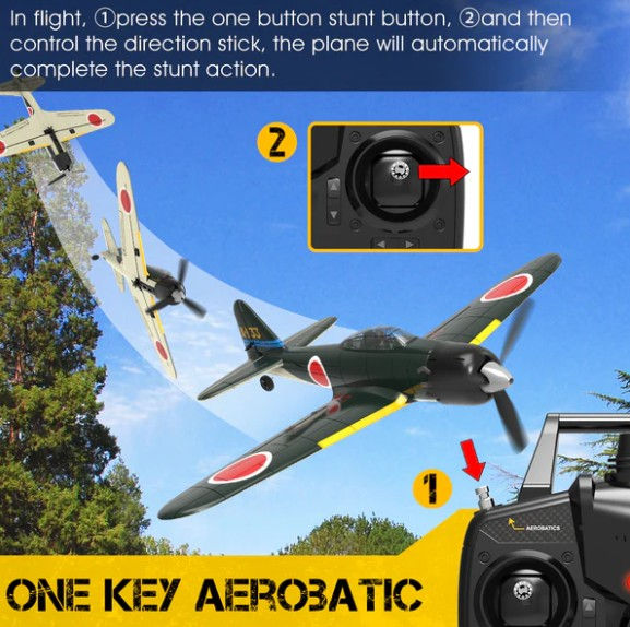 Thumbnail: VOLANTEXRC Zero RC Airplane 4CH 400mm with Gyro - (RTF)