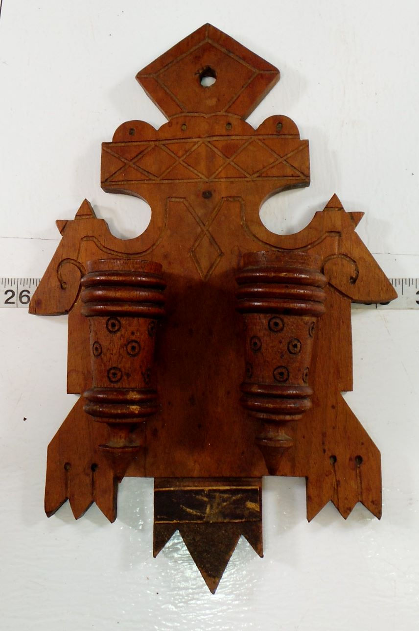 Primitive Wooden Candle Holder