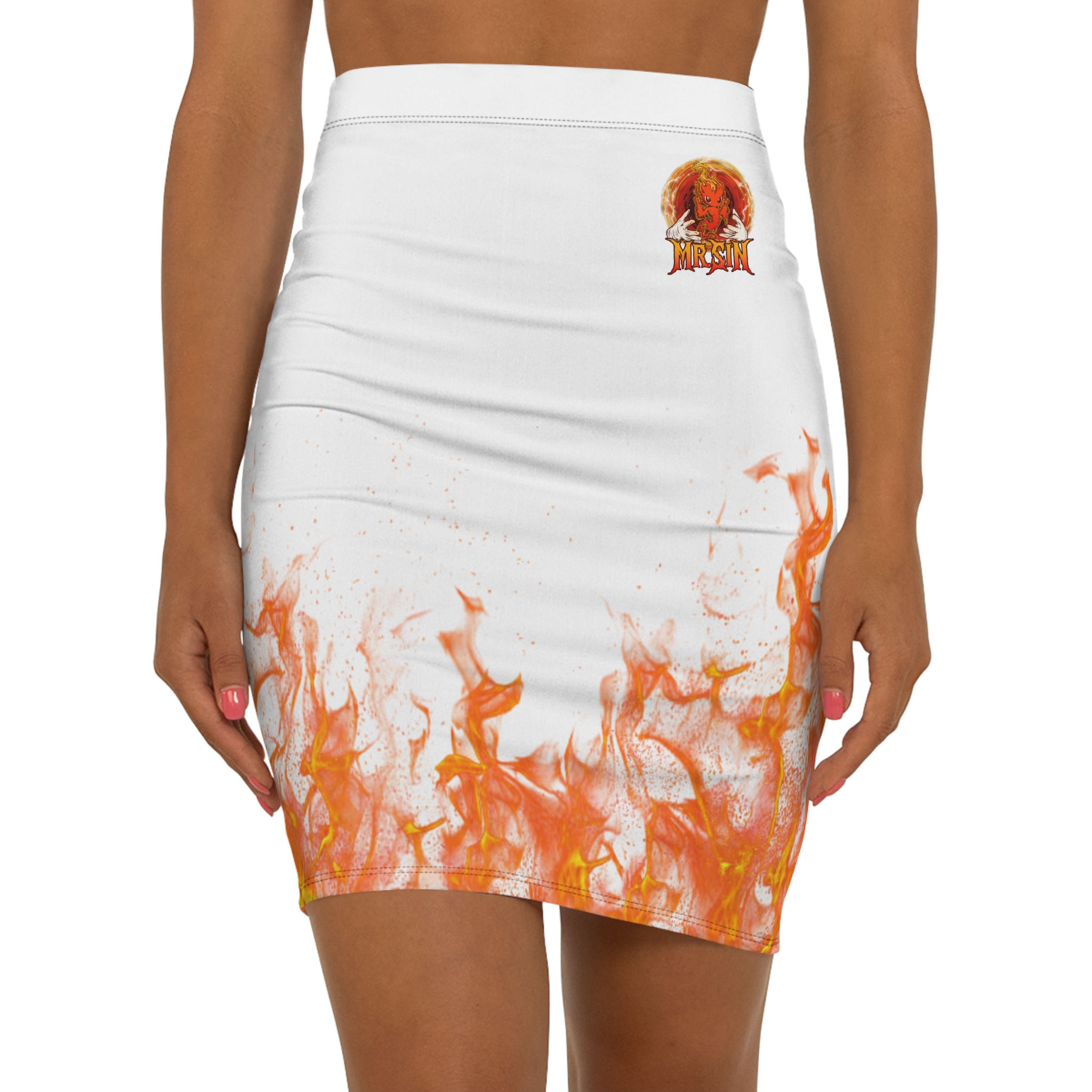 Sinner Pencil Skirt (White)
