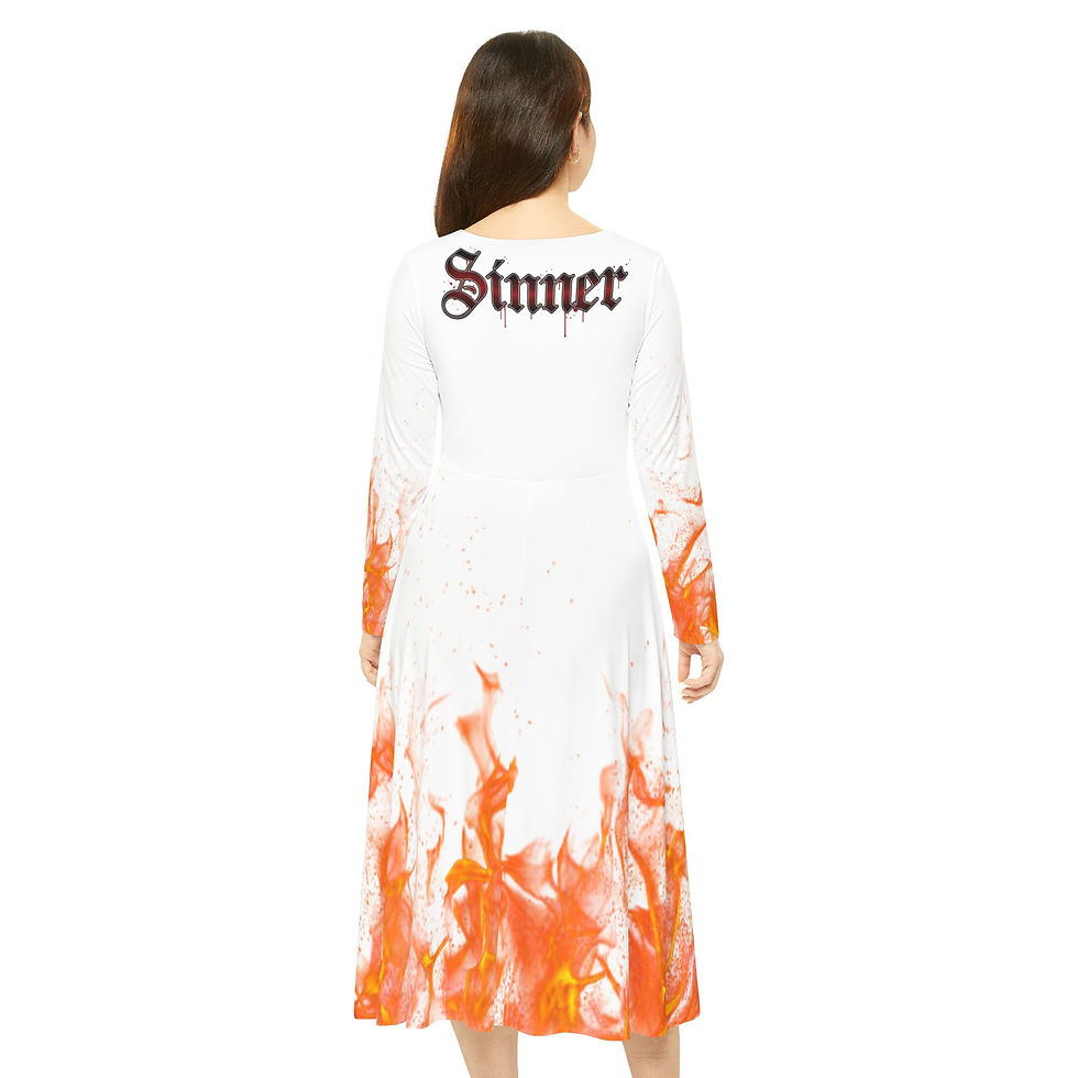 Thumbnail: Sinner Long Sleeve Dance Dress (White)