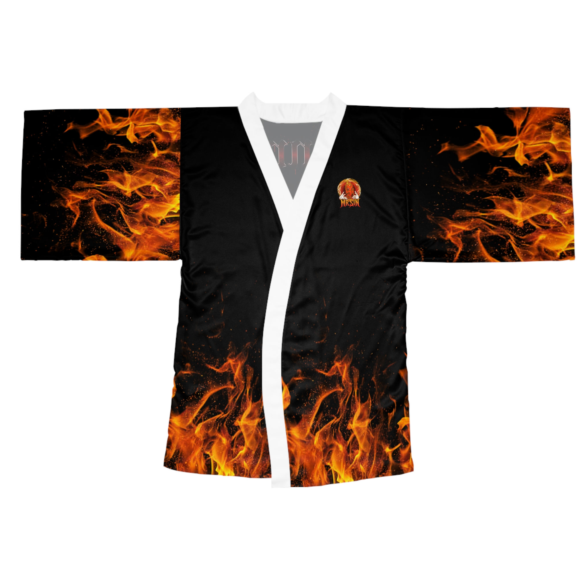 Sinner Flaming Kimono Long Sleeve Robe
