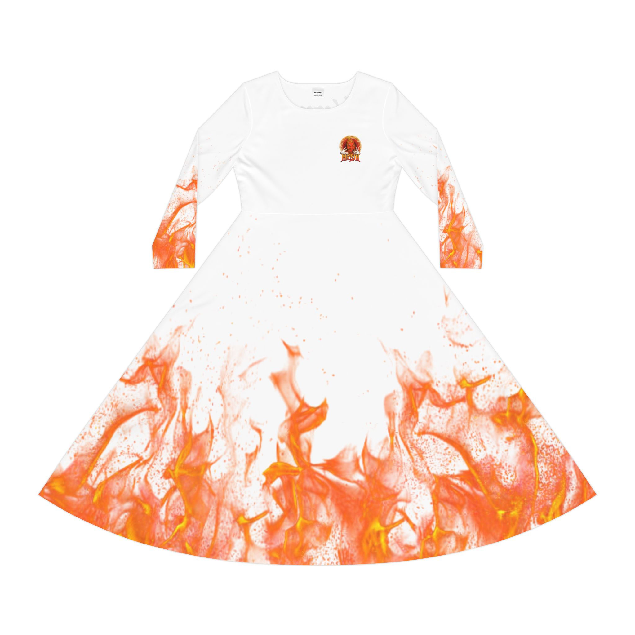 Sinner Long Sleeve Dance Dress (White)