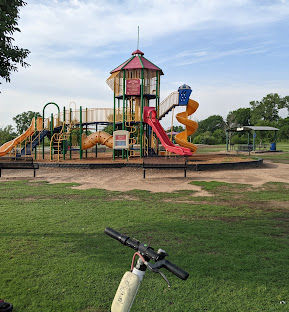 Wide angle view of a park in Jenks, Oklahoma