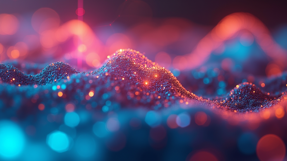 Close-up view of a colorful graphic design template on a digital screen