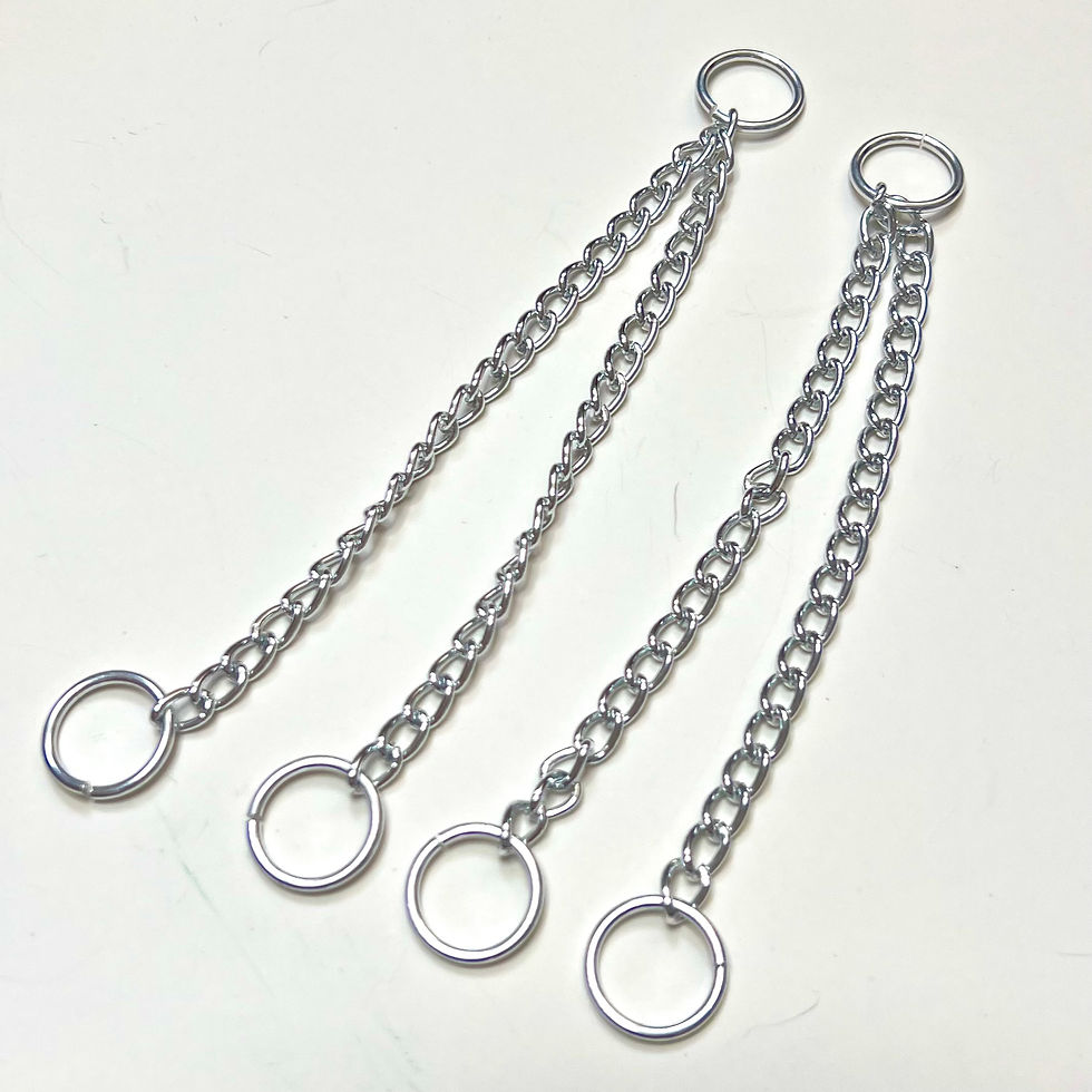 Thumbnail: CHAIN ME UP -  SILVER CHUNKY W BRAID BABE CHARM - (set of 2)