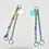 Thumbnail: CHAIN ME UP - 1/2 COLORLINKS 1/2 SILVER CHUNKY W BRAID BABE CHARM - (set of 2)