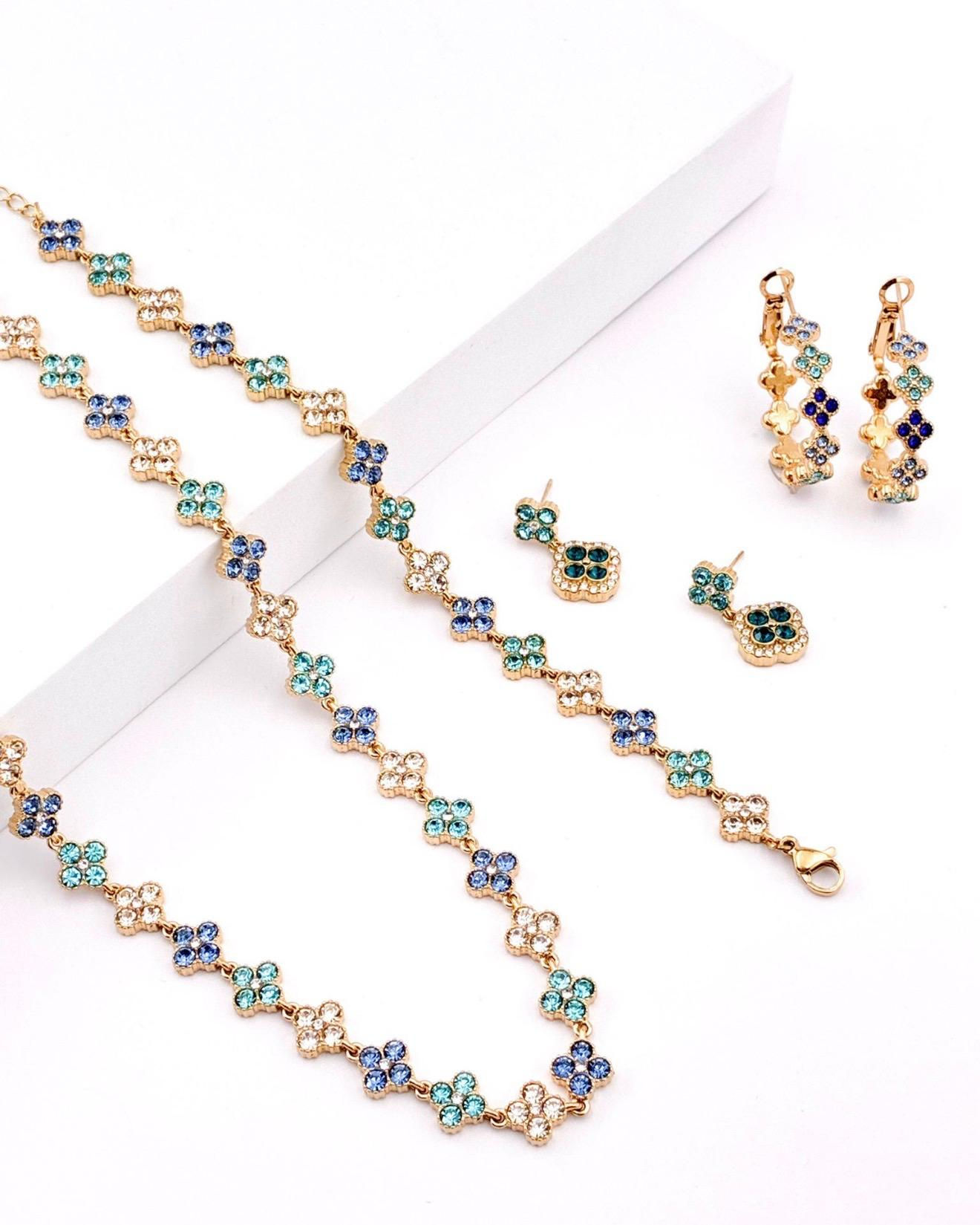 Pulseira Trevos em Aço e zirconias
