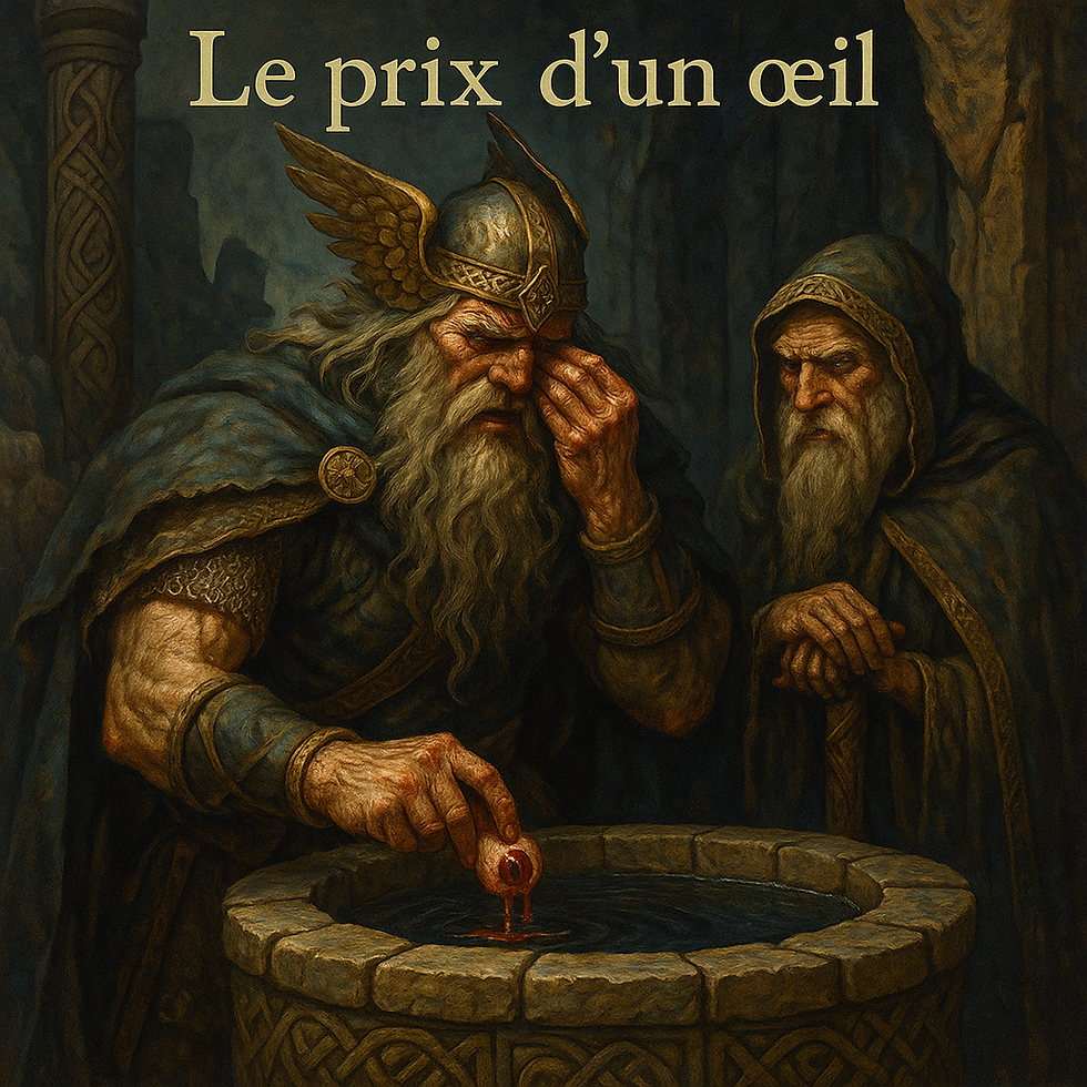 Odin sacrifiant un oeil au dessus du puit de Mimir