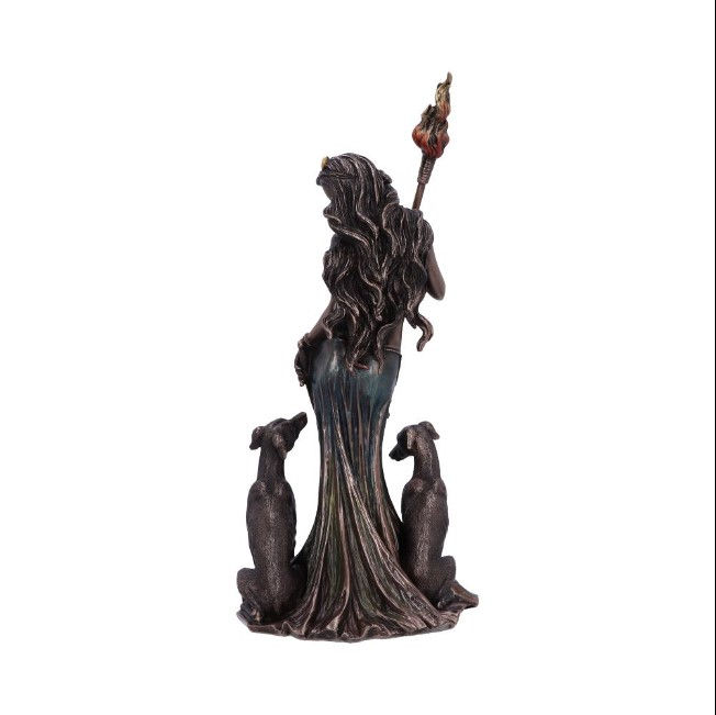 Miniature : Statuette en résine finition bronze représentant Hécate, déesse grecque de la Lune et de la sorcellerie