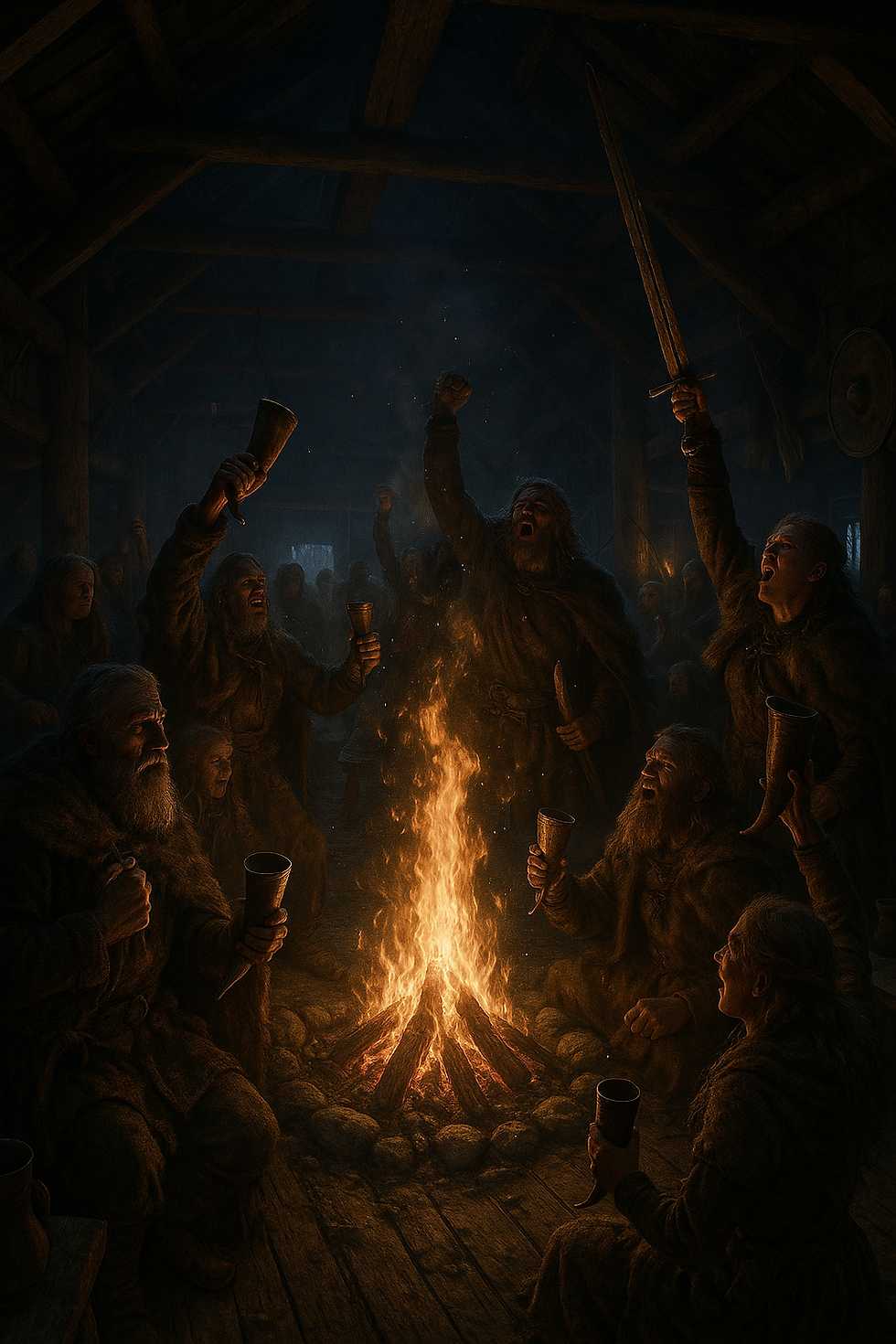 « Représentation d’un banquet germanique célébrant le solstice d’hiver. »