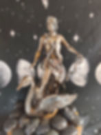 Statuette Apollon dieu grec avec cygne