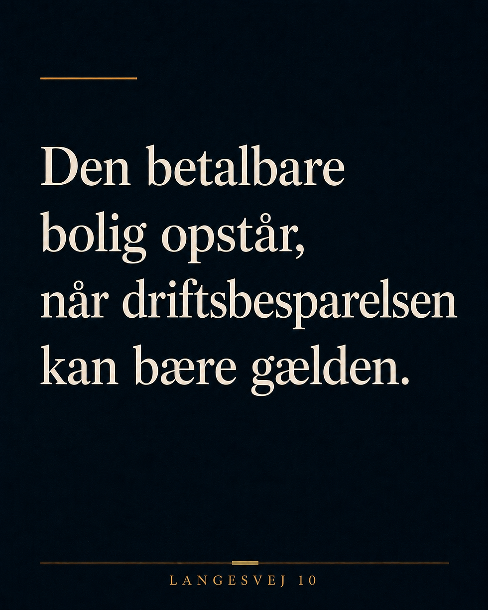 Den betalbare bolig opstår, når driftbesparelsen kan bære gælden