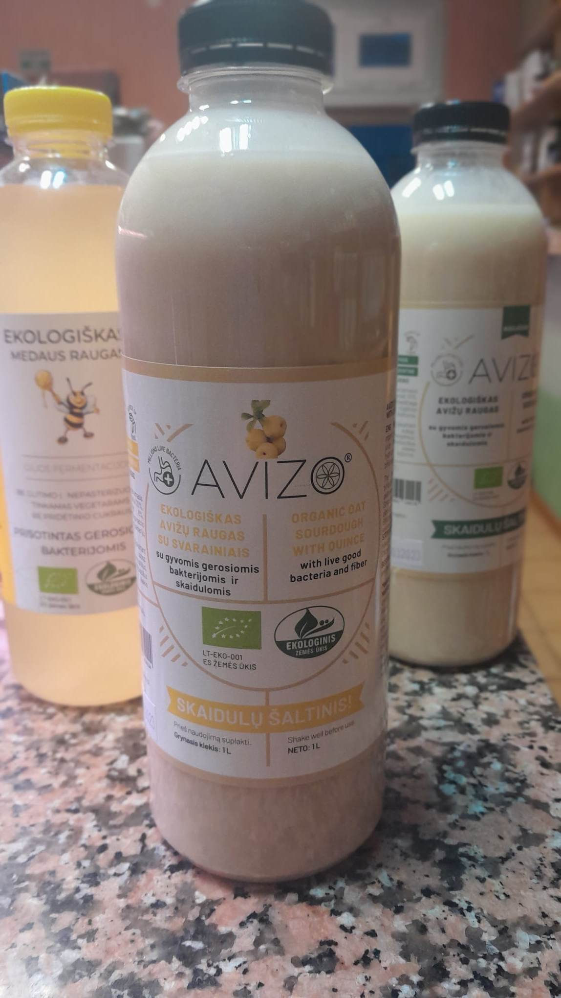 AVIZO ekologiškas avižų raugas su svarainiais su gyvomis gerosiomis bakterijomis