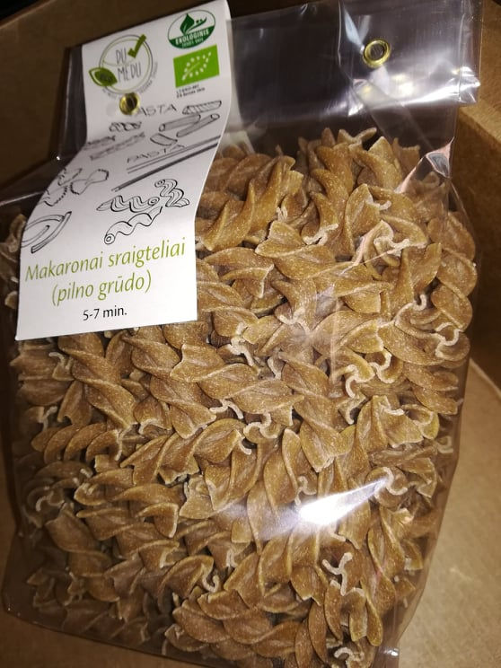 Makaronai sraigteliai viso grūdo ekologiški 300 g
