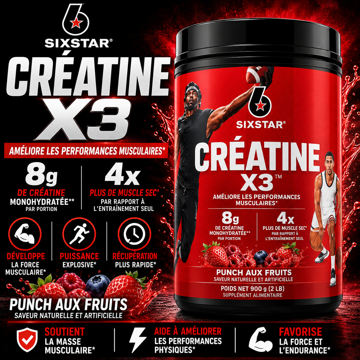 Creatine monohydrate X3 six star