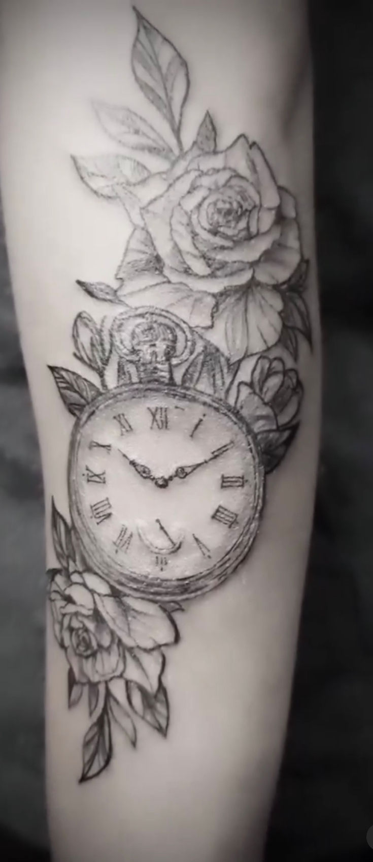 Roses and clock
