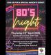 80s music night in aid of the Mayor’s Charities