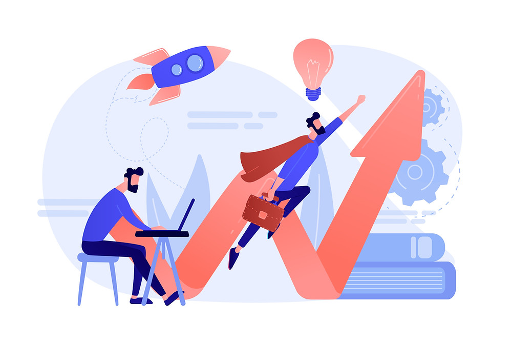 Empreendedor desenvolvendo Business Plan (Plano de negócios ; modelo de negócios)