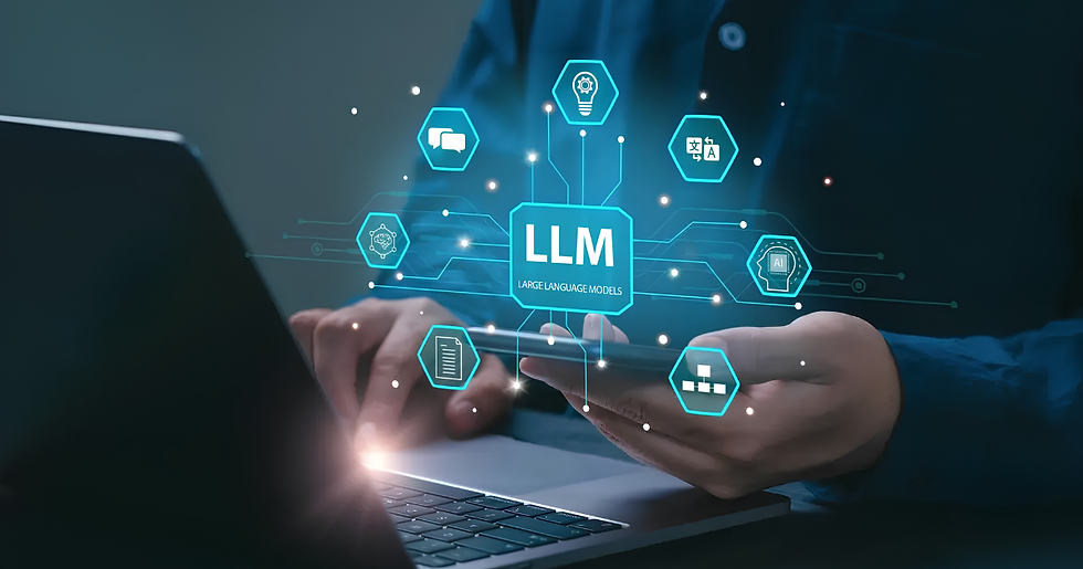 person at computer showing LLM cybersecurity software