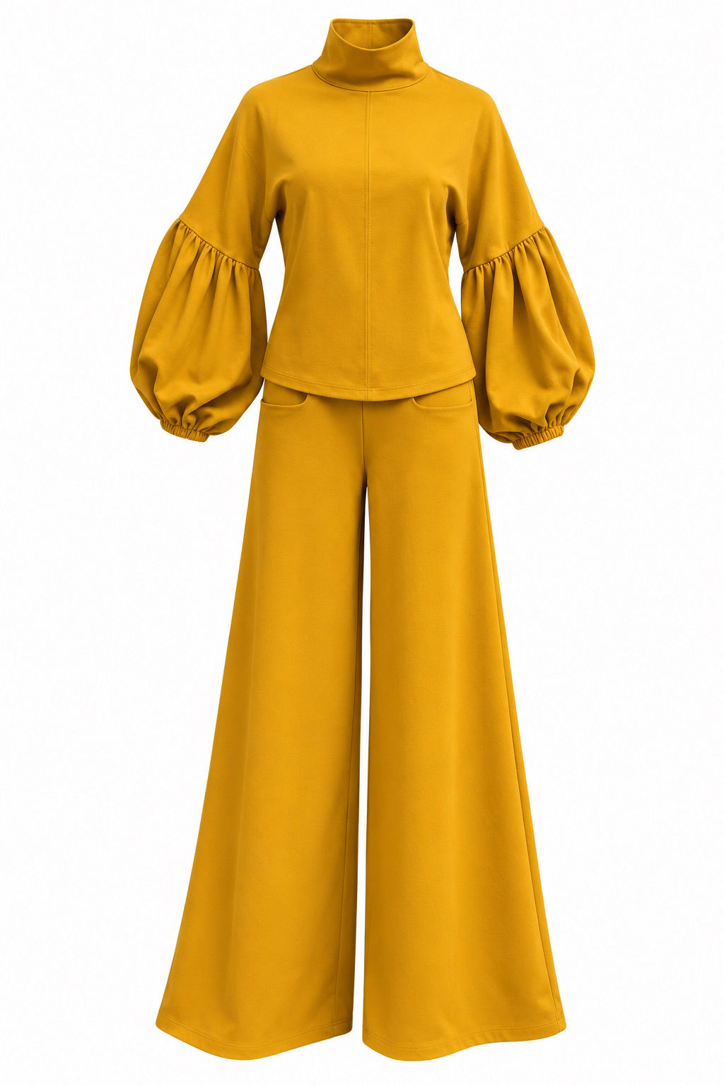 Viscose pantalon wijde pijpen over