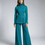 Thumbnail: Viscose pantalon wijde pijpen turqiouse