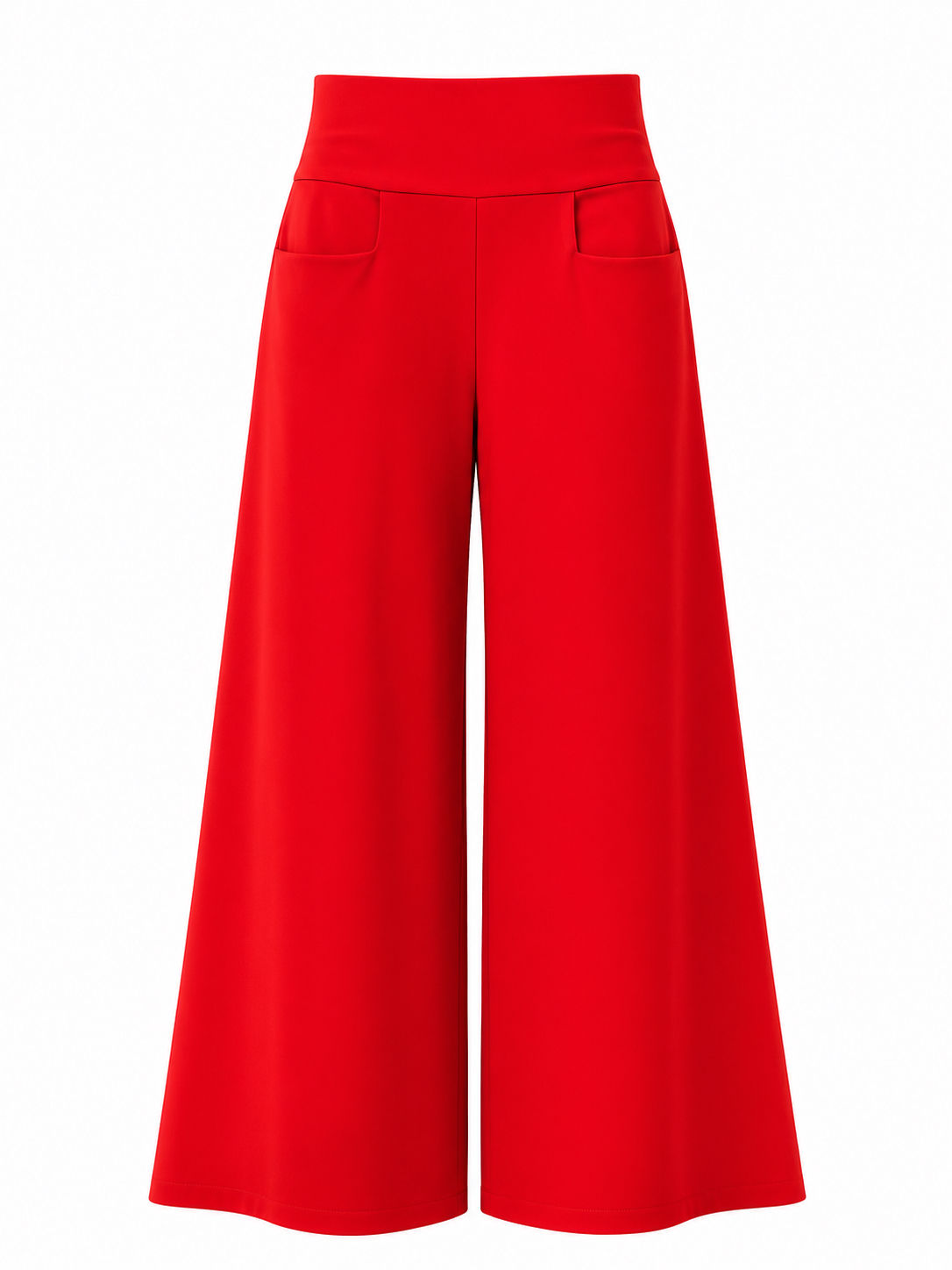 Viscose pantalon wijde pijpen red