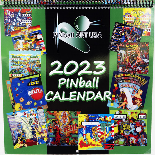 2023 Calendar Pinball Art USA