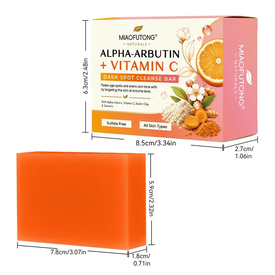 Thumbnail: RDQCTQ 1pcs Turmeric Natural Bar Soap for Men, Lemon Kojic Acid Soap, Shower and