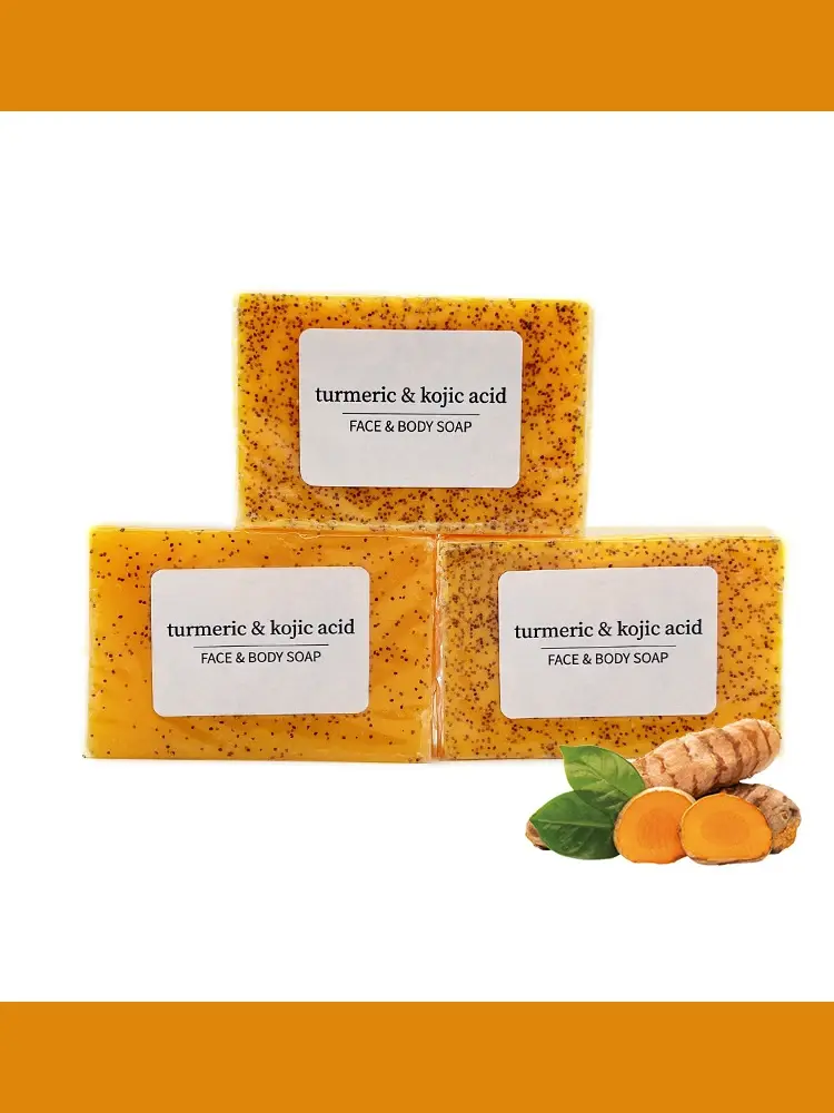 Thumbnail: RDQCTQ 1pcs Turmeric Natural Bar Soap for Men, Lemon Kojic Acid Soap, Shower and