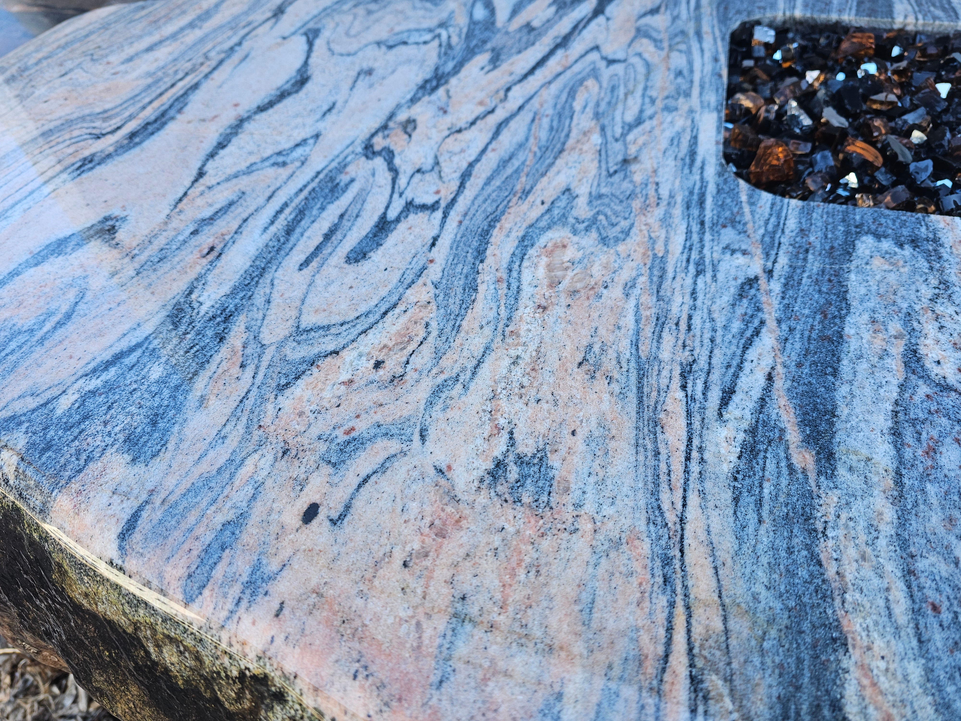 Gray and coral fire rock 