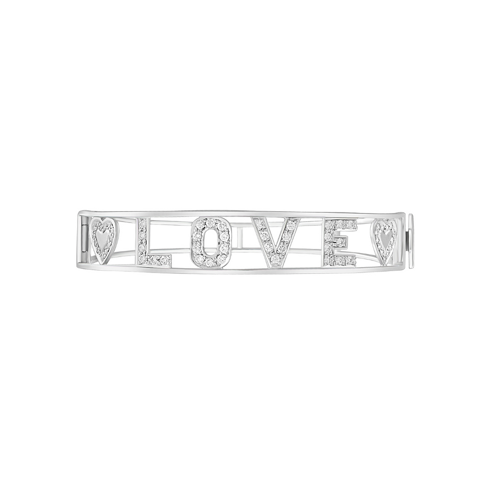 Miniatura: Bracciale Manetta Love Oro Bianco e Diamanti