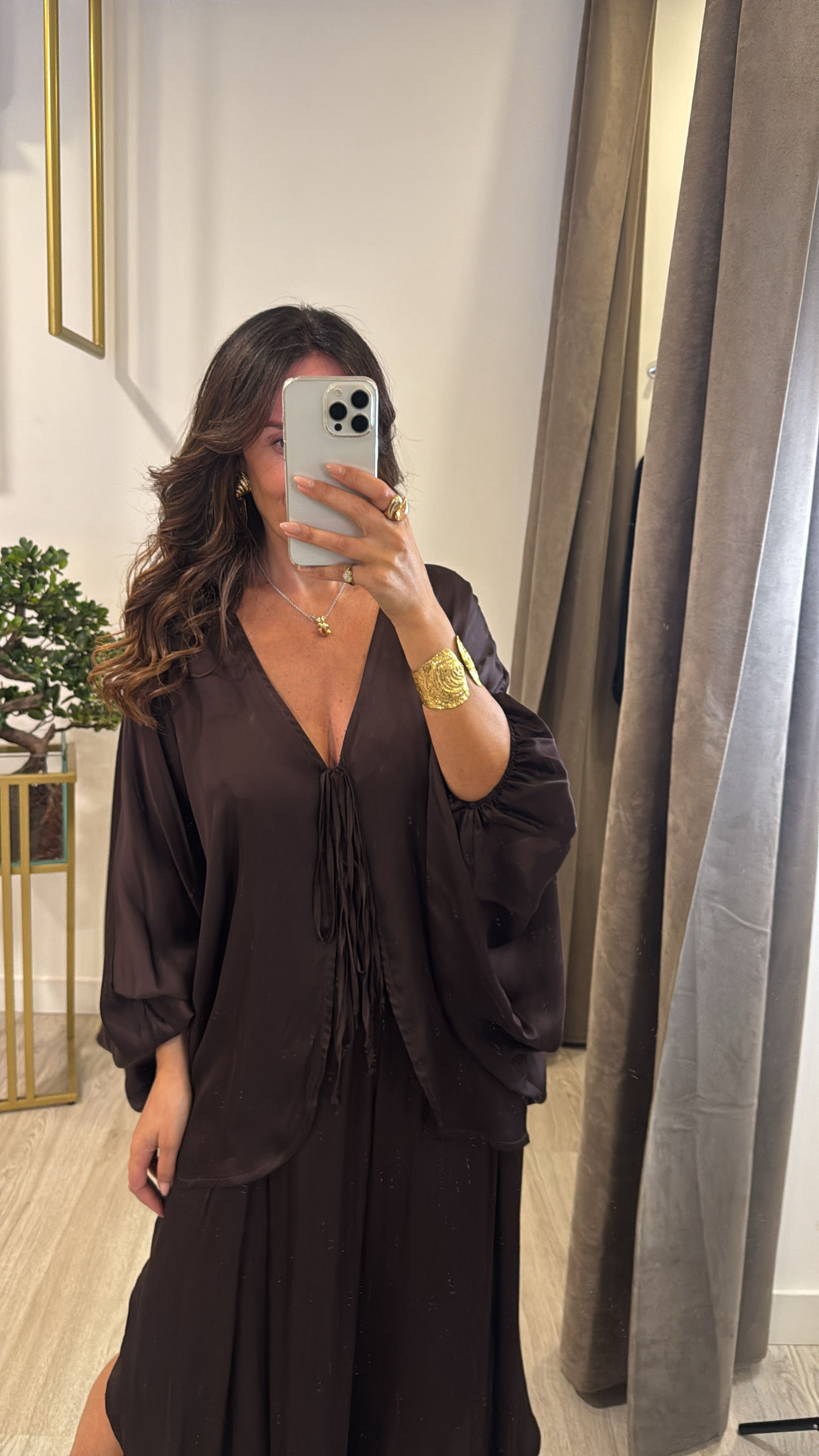 Camisa acetinada Lumina