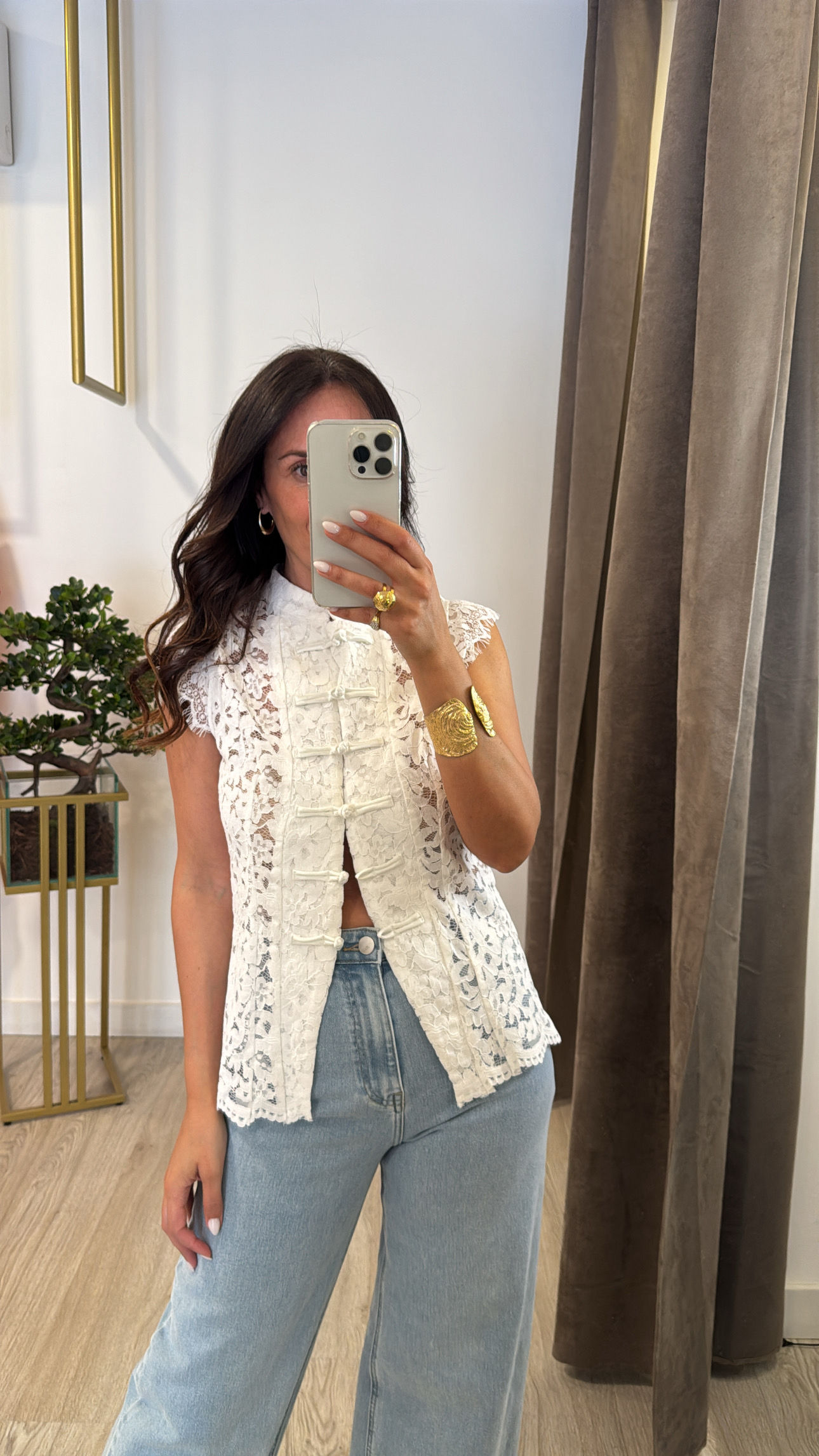 Top em renda branco 