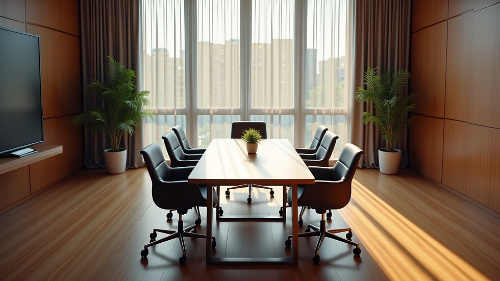 High angle view of a conference room set up for a mentorship workshop