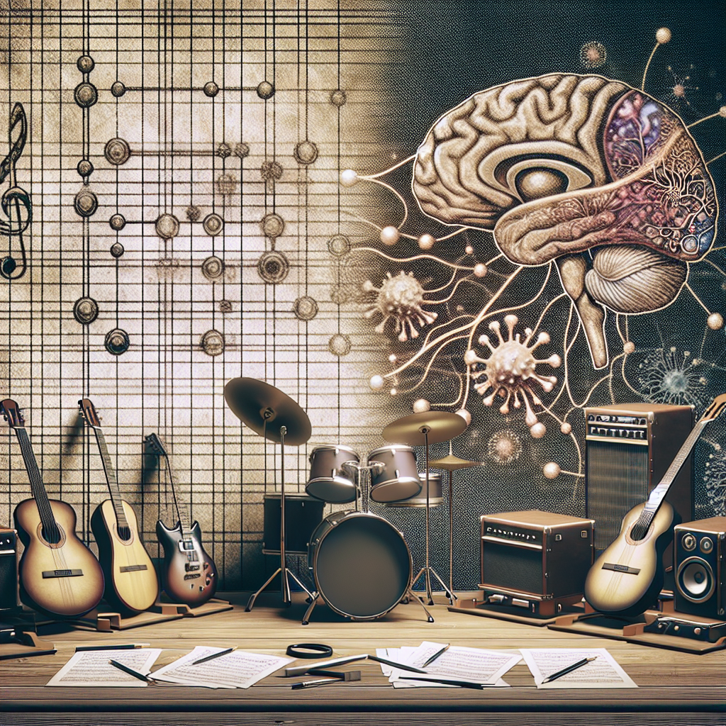 A colorful brain scan showing brain activity while listening to music