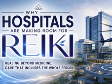 teile for a reiki article about hospitals and showing a helicopter landing