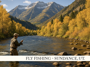 a man fly fishing on the provo river near sundance