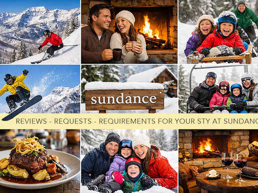 Collage of photos of things to see and do at the Sundance Resort