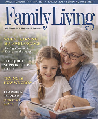family living magazine cover with grandparentts