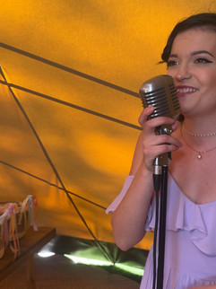 wedding singer now continuing to sing with a smile