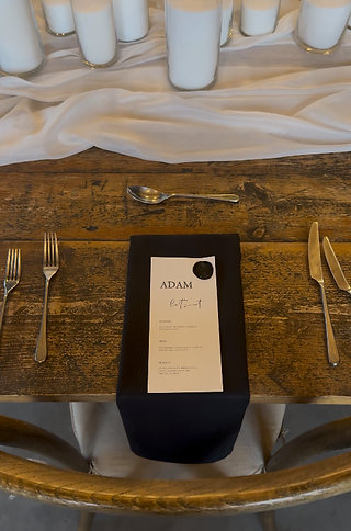 table dressing with ADAM as the name tag