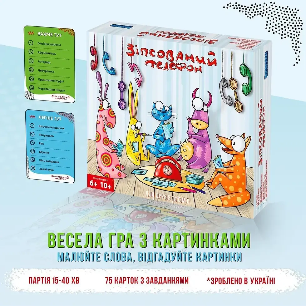 Настільна гра Зіпсований телефон. Для дітей