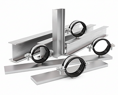Pipe clamps and structural steel supports including I-beams and channels in Kuwait