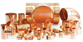 Copper solder fittings including elbows, tees, and couplings for plumbing in Kuwait