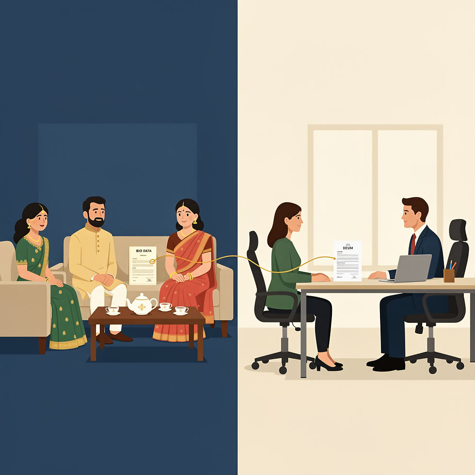 Same process, different contract. A bio data or a resume, a first meeting or an interview, and a negotiation at the end.