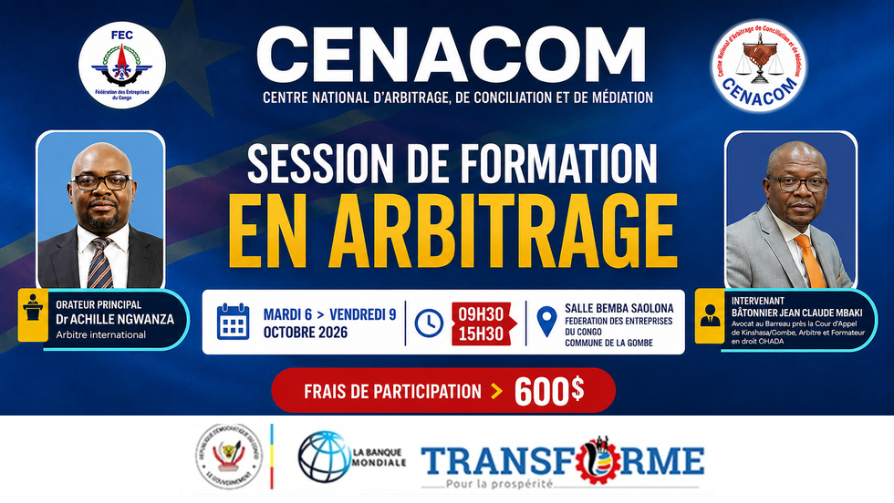 SESSION DE FORMATION EN ARBITRAGE